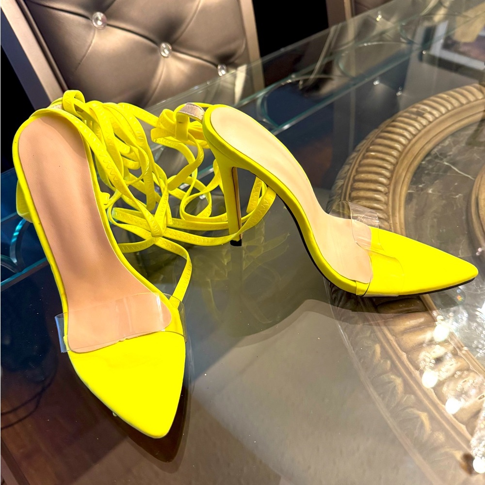 Lime green sandal with straps